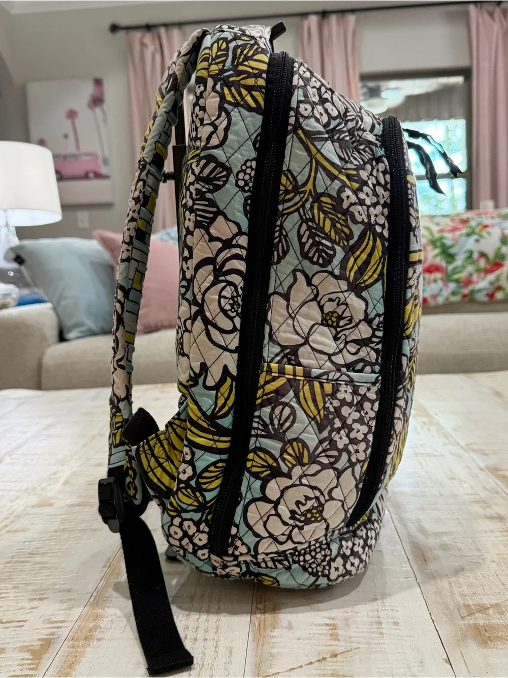 Vera Bradley Backpack Campus Tech Laptop Island Blooms Retired Floral Turquoise